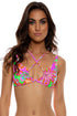 Luli Fama Vivi Il Momento Reversible Crossing String Tank Bralette Top